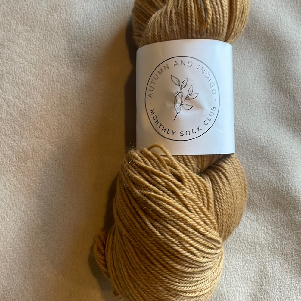 Non super wash merino sock club, autumn and indigo